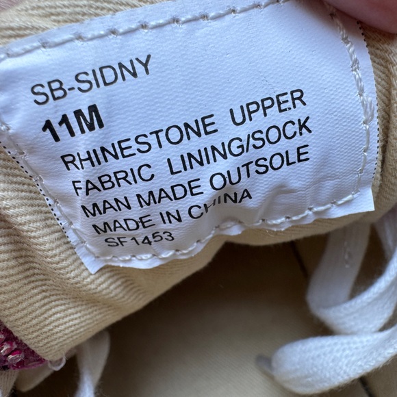 NEW! Betsey Johnson Sidny Rhinestone Embellished Platform Lace Up Sneakers 11 12 - Picture 11 of 11